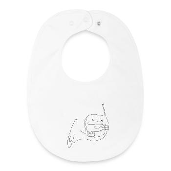 horn - Baby Organic Bib - white - Front