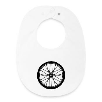 Un pneu de vélo - Bavoir bébé bio - blanc - Devant