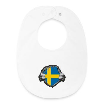 Schweden Brust / Geschenk Stockholm Göteborg - Baby Organic Lätzchen - Weiß - Vorne
