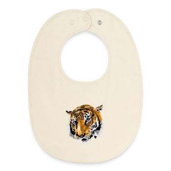 tiger - Baby Organic Bib - soft Ecru - Front