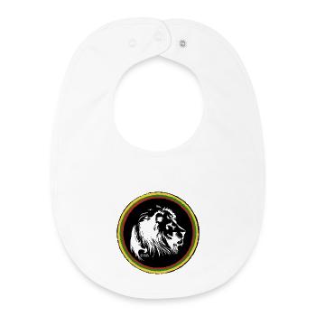 Rasta Color Wheel Ring - Baby Organic Bib - white - Front