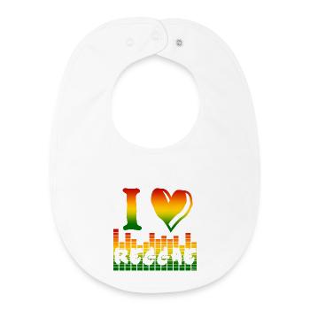 I Love Reggae Rainbow - Baby Organic Bib - white - Front