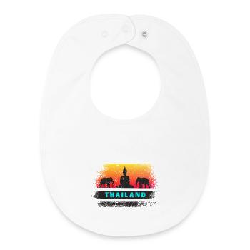 Thailand / Buddha / Elefanten / Geschenk / Siam - Baby Organic Lätzchen - Weiß - Vorne