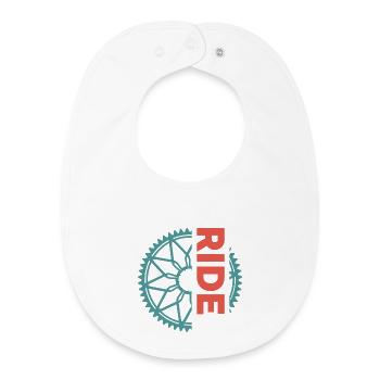 ride bike team club club logo symbol sprocket - Baby Organic Bib - white - Front