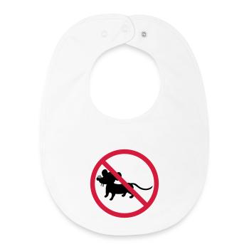 forbidden shield zone no mouse symbol maeuschen s - Baby Organic Bib - white - Front