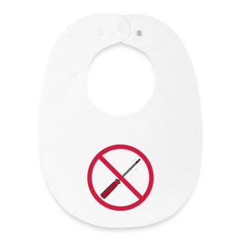 no screwdrivers forbidden sign mech - Baby Organic Bib - white - Front