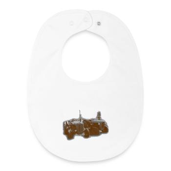 Vintage Tractors Rust Orange - Baby Organic Bib - white - Front