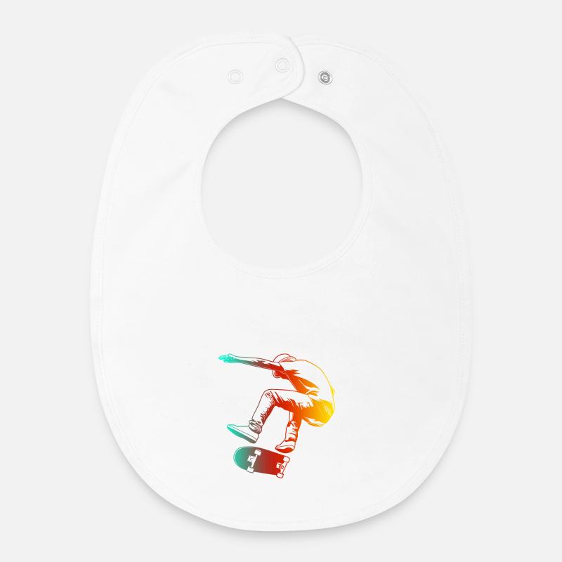 Skater Tricks - Baby Organic Bib - white