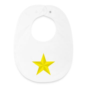 Amish Scheune Stern gelb Gelber Stern gelber Stern - Baby Organic Lätzchen - Weiß - Vorne