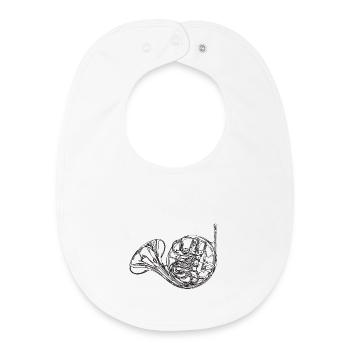 horn - Baby Organic Bib - white - Front