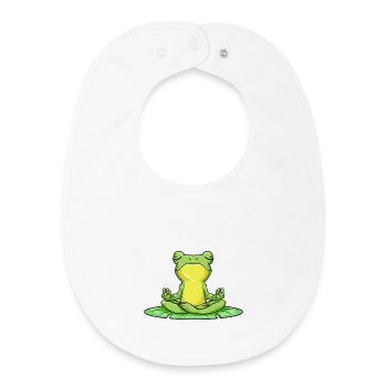 Frosch Yoga Fitness Meditation - Baby Organic Lätzchen - Weiß - Vorne