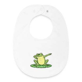 Frosch Hip Hop Tanz - Baby Organic Lätzchen - Weiß - Vorne
