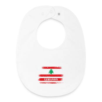 Libanon Vintage Flagge - Baby Organic Lätzchen - Weiß - Vorne