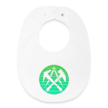 Retro vintage roofer artisan green - Baby Organic Bib - white - Front