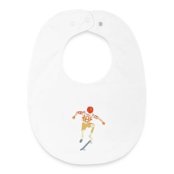 Skateboarder - Baby Organic Bib - white - Front