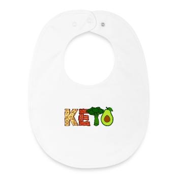 Gesund Essen Ernährung Ketogen Vegetarisch Vegan - Baby Organic Lätzchen - Weiß - Vorne