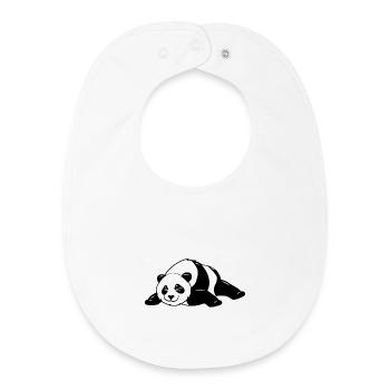 Funny Black And White Cute Panda Bear Dance Dab - Baby Organic Bib - white - Front