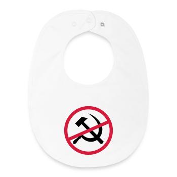 Signe du communisme interdit - Bavoir bébé bio - blanc - Devant