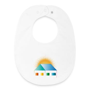 Cellule solaire sur le toit de la maison pour l’énergie positive - Bavoir bébé bio - blanc - Devant