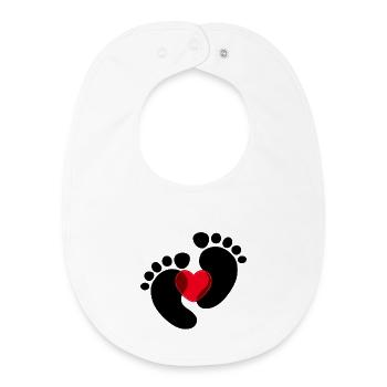 Coeur Enceinte Pieds bébé - Bavoir bébé bio - blanc - Devant