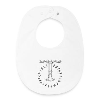 Irminsul symbole viking - Bavoir bébé bio - blanc - Devant