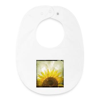 Half Sunflower - Baby Organic Bib - white - Front