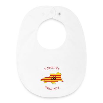 Pyrénées orientales - Bavoir bébé bio - blanc - Devant