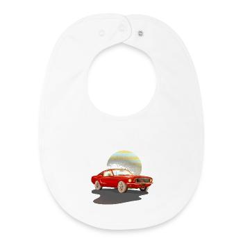 Auto rotes Auto - Baby Organic Lätzchen - Weiß - Vorne