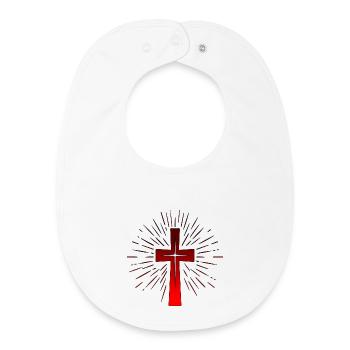 Christian Cross - Christian Faith - CHURCH - Baby Organic Bib - white - Front
