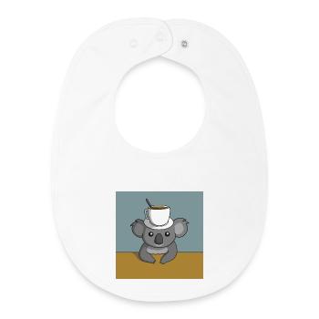 Koala Coffee Break - Baby Organic Bib - white - Front