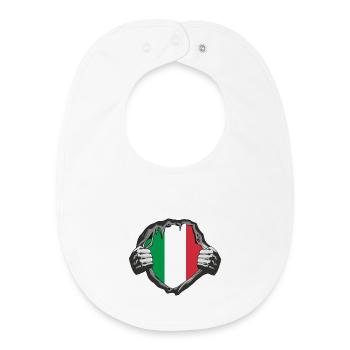 Italien Brust Design - Baby Organic Lätzchen - Weiß - Vorne