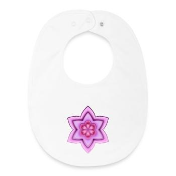 Colorful cherry blossom! By Pousse2Bambou ! - Baby Organic Bib - white - Front