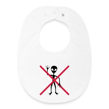 Bouclier interdit aux visiteurs extraterrestres - Bavoir bébé bio - blanc - Devant