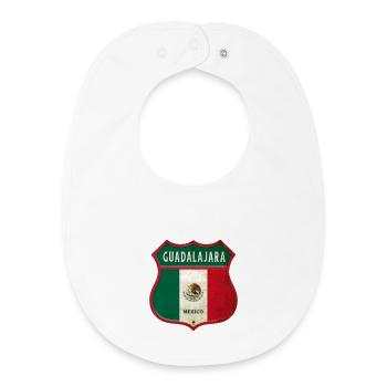 Guadalajara Mexico crest design - Baby Organic Bib - white - Front