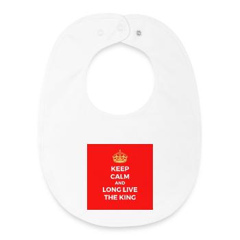 Keep calm and long live the king - Baby Organic Bib - white - Front