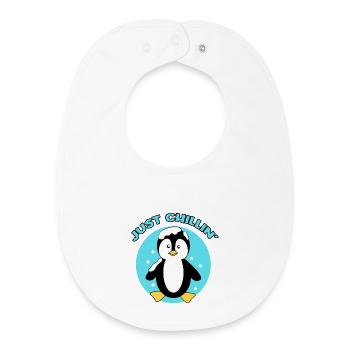 Arktis Tier Schnee Kalt Pinguin Seevogel Eis Vogel - Baby Organic Lätzchen - Weiß - Vorne