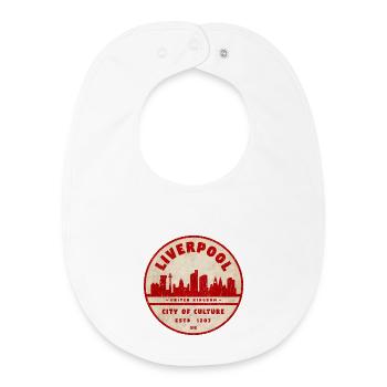 Sceau vintage de Liverpool Skyline - Bavoir bébé bio - blanc - Devant