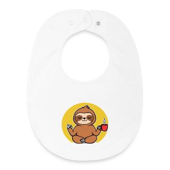 Relax Sloth Animal Chill Vegetarian Jungle - Baby Organic Bib - white - Front