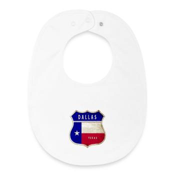 Dallas Texas crest flag design - Baby Organic Bib - white - Front