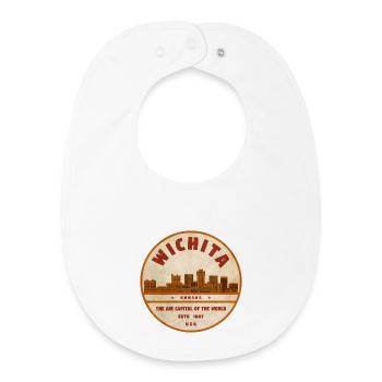 Wichita Vintage Abzeichen Luftkapital - Baby Organic Lätzchen - Weiß - Vorne