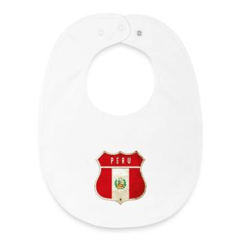 Peru coat of arms flag design - Baby Organic Bib - white - Front