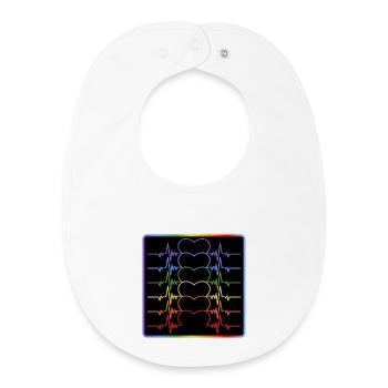 LGBTQIA FLAG - HEARTBEAT PRIDE - Baby Organic Bib - white - Front