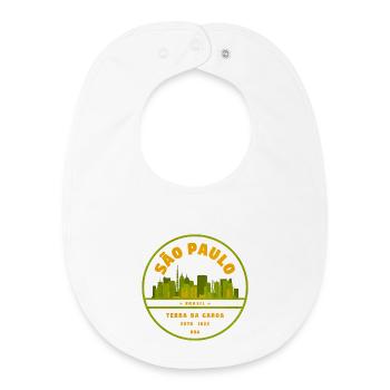 São Paulo Skyline Seal Green - Baby Organic Bib - white - Front