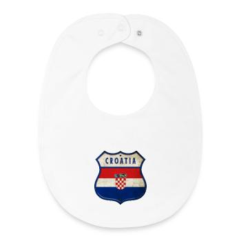 Design des armoiries du drapeau de la Croatie - Bavoir bébé bio - blanc - Devant