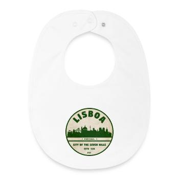 Lisboa Silhouette Stadtlogo - Baby Organic Lätzchen - Weiß - Vorne