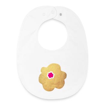 Gold Flower Pink Yoga Flower Power Blossom Nature Decoration - Baby Organic Bib - white - Front