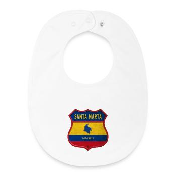 Santa Marta Colombia coat of arms design - Baby Organic Bib - white - Front