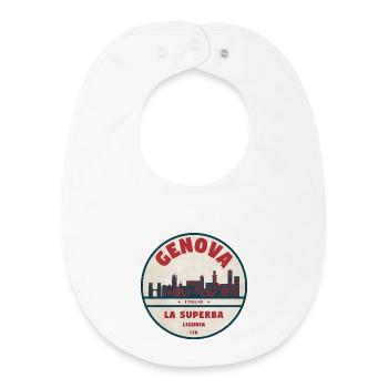 Genova Skyline Roundel - Baby Organic Bib - white - Front