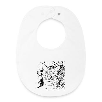 Katze schwarz Kätzchen cute - Baby Organic Lätzchen - Weiß - Vorne
