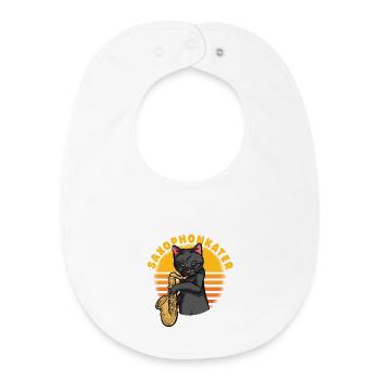 Gueule de bois du saxophone - Bavoir bébé bio - blanc - Devant